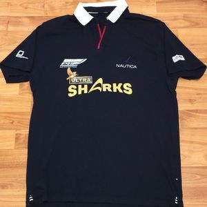 Kingfisher blue premium Ultra Indian Beer P1 Sharks Powerboat racing team shirt